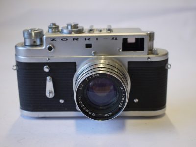Zorki 4 Leica Copy + 5cm f2 Jupitar-8 all chrome L39 RF coupled lens & makers ER case