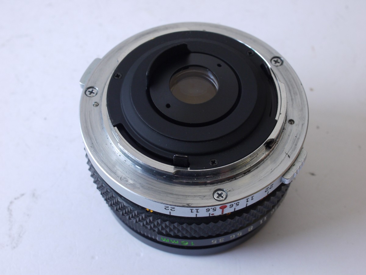 mwclassiccameras-20231013-125 Olympus 16mm f3.5 Zuiko Auto-Fisheye OM mount lens with built-in filters + Olympus caps
