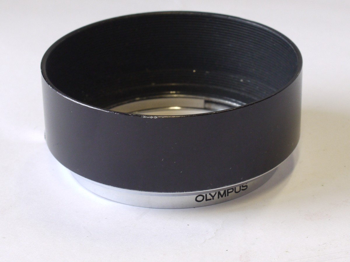mwclassiccameras-20231013-214 Olympus 50/51mm push-on metal lens hood with fixing screw, for 35mm f2.8, 50mm f1.8 & 50mm f1.4