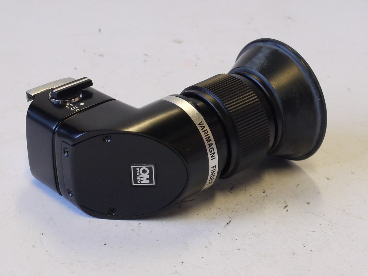 mwclassiccameras-20231013-275 Olympus Varimagni Finder right-angle eyepiece magnifying finder, 1.2X & 2.5X for OM cameras + Olympus case, instructions & box