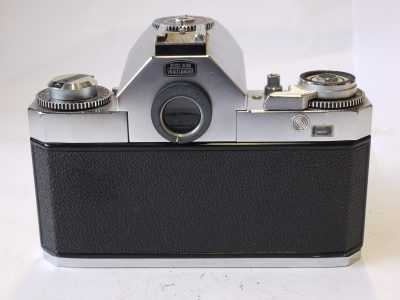 Zeiss Ikon Icarex 35CS 35mm SLR, chrome + Carl Zeiss 50mm f2.8 Tessar breechlock mount lens