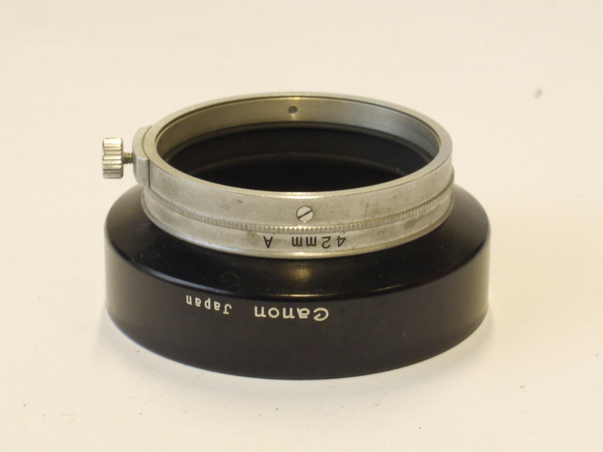 mwclassiccameras-20231020-277 Canon 42A push-on metal lens hood for 35mm f2.8 & 50mm f1.8 Canon rangefinder lenses