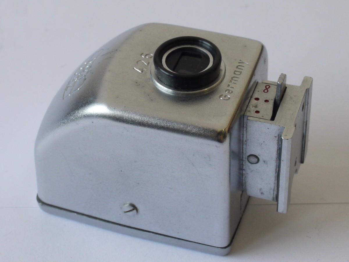 mwclassiccameras-20231027-243 Zeiss Ikon Multi Bright-line accessory shoe finder (426), for 35, 85 & 135mm + leather case