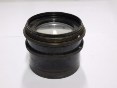 Carl Zeiss Jena 30cm f4.5 Tessar black paint brass lens, inscribed XII2 on the side, with Iris Diaphragm (stuck, not moving) & front cap