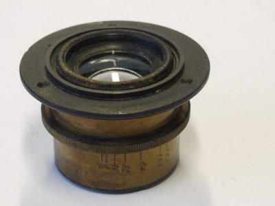Krauss Paris 136mm f8 Anastigmat Series II brass lens (Zeiss Protar design) with Iris Diaphragm & flange