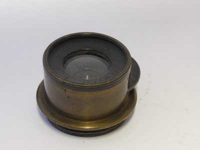 Dr Knoller 4 inch (Estimated) f14 Weitwinkel Anastigmat brass lens with rotating wheel apertures