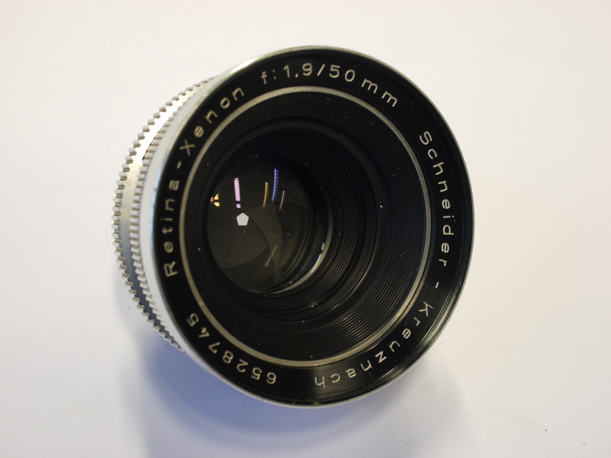 mwclassiccameras-20231103-423 Schneider 50mm f1.9 Retina Xenon high quality, fast lens in Retina Deckel mount + makers keeper case