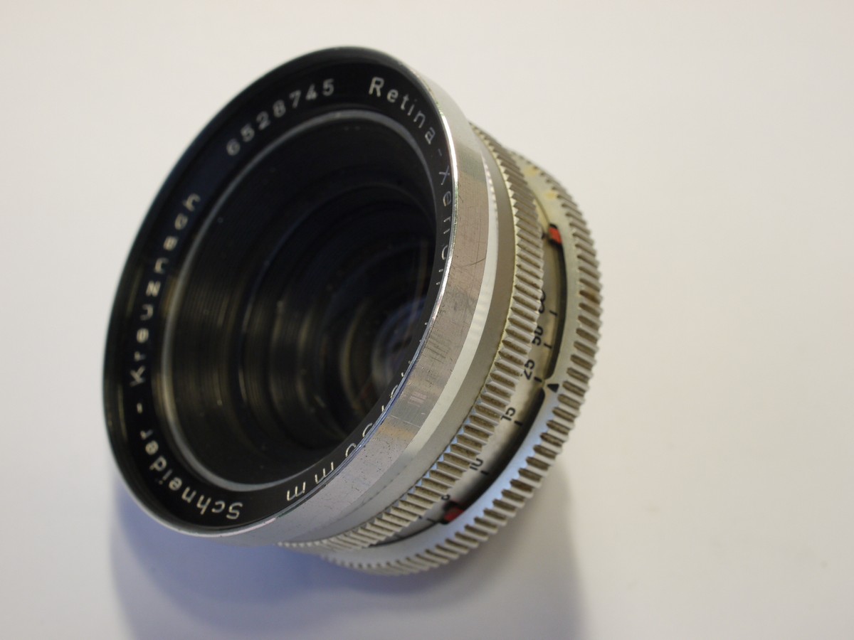 mwclassiccameras-20231103-424 Schneider 50mm f1.9 Retina Xenon high quality, fast lens in Retina Deckel mount + makers keeper case