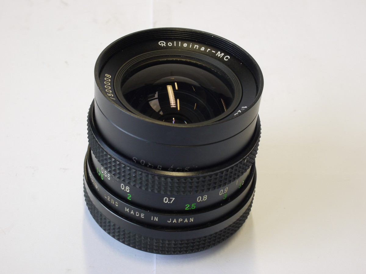 mwclassiccameras-20231110-2 Rollei 35mm f2.8 Rolleinar-MC lens, SL35 QBM mount + skylight filter