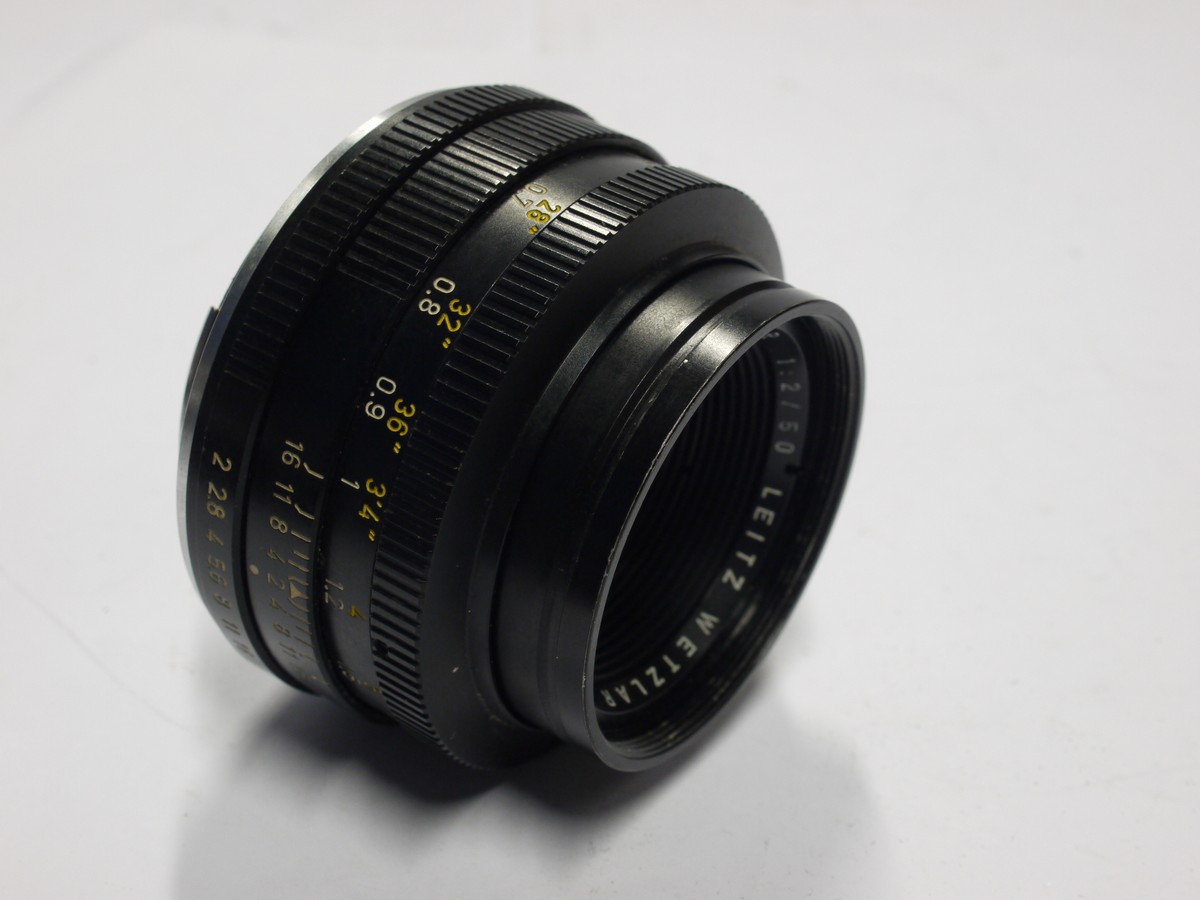 mwclassiccameras-20231110-352 Leitz Wetzlar 50mm f2 Summicron-R 2-cam (No.2230508) + Leitz keeper case