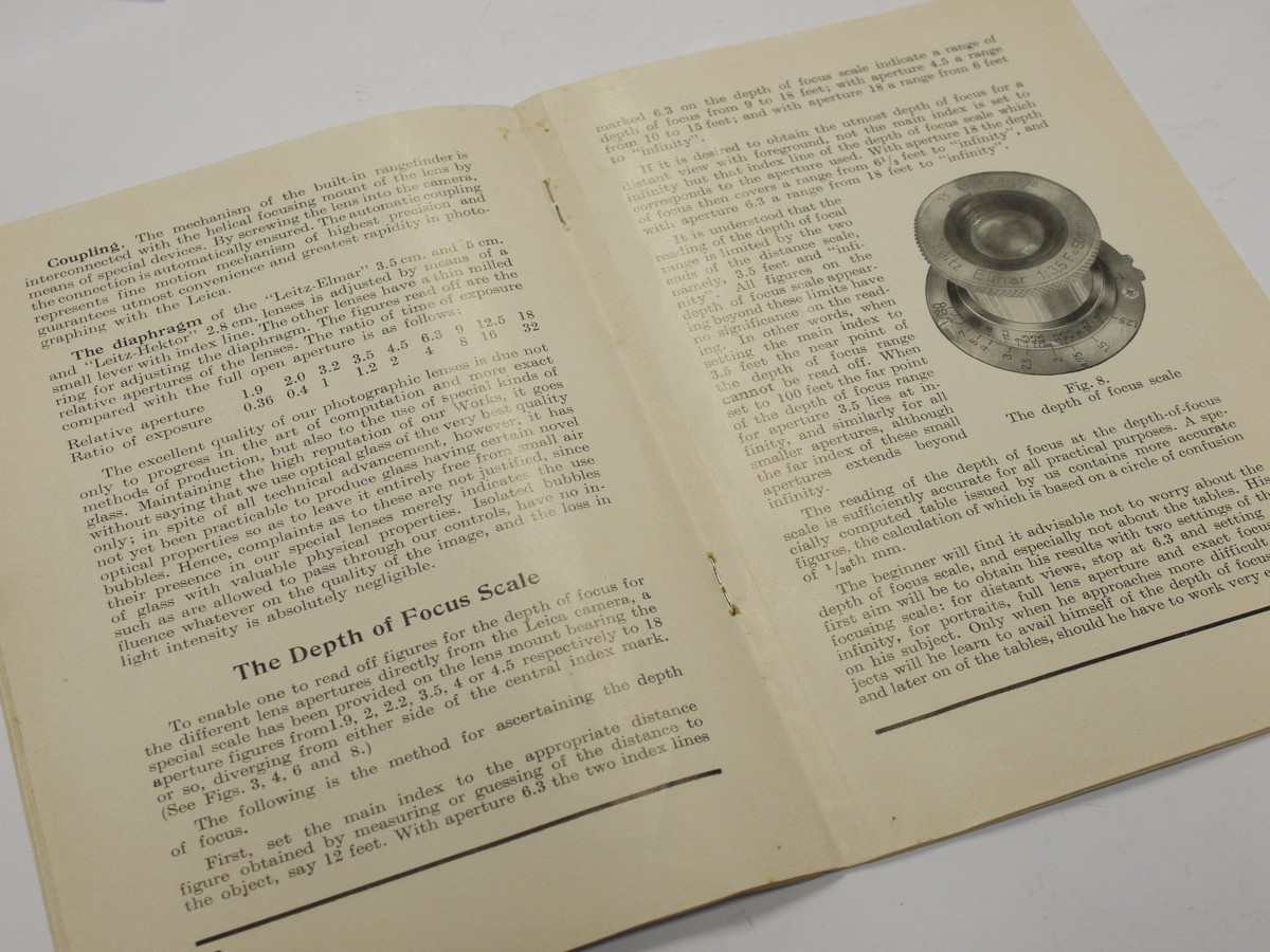 mwclassiccameras-20231110-516 Leitz Directios, original instructions, part 1 (c1933) & part II (c1937), for the Leica II (Model D) Total of 60 pages in English