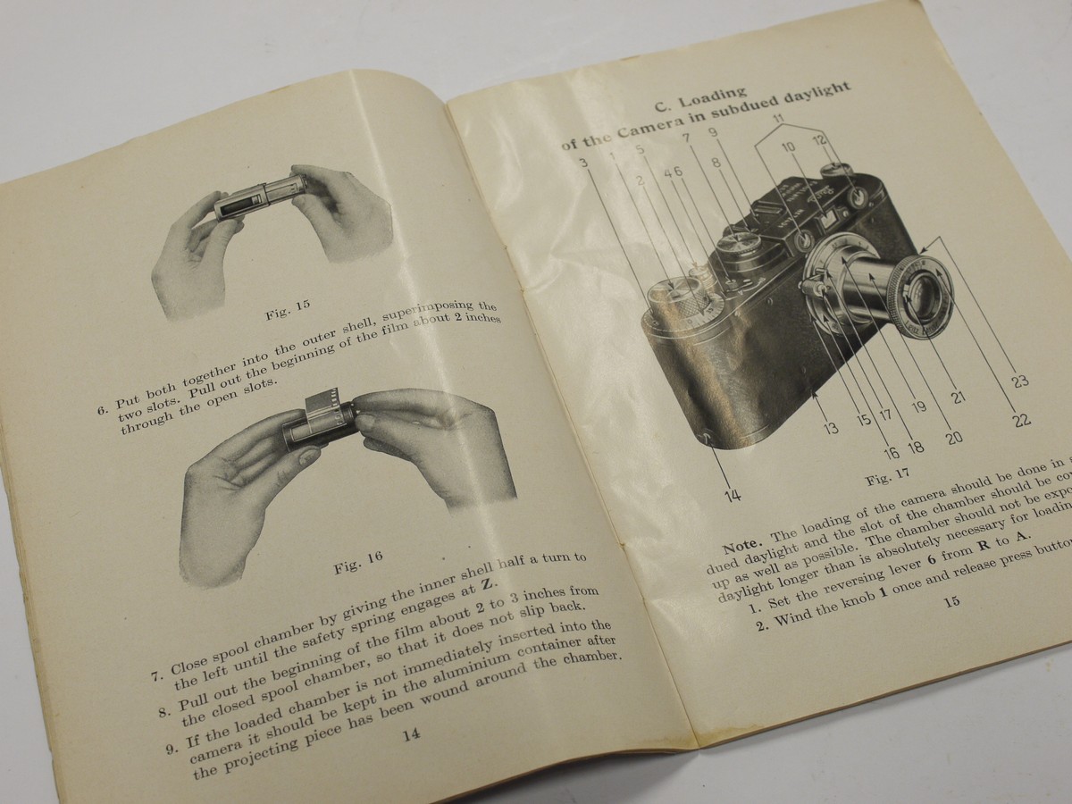 mwclassiccameras-20231110-518 Leitz Directios, original instructions, part 1 (c1933) & part II (c1937), for the Leica II (Model D) Total of 60 pages in English