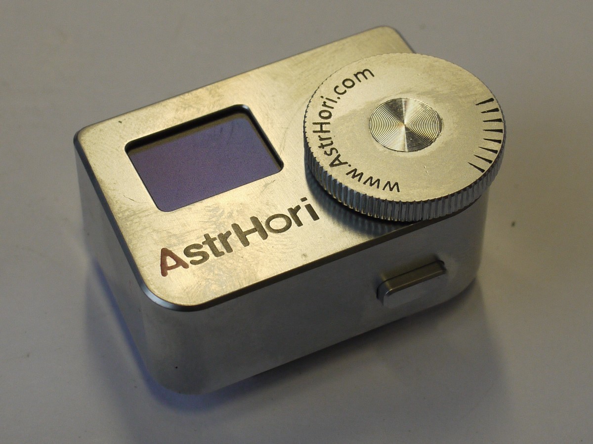 mwclassiccameras-20231117-120 AstrHori AH-M1 small shoe mounting CDS Exposure Meter, chrome, with USB charger & makers box
