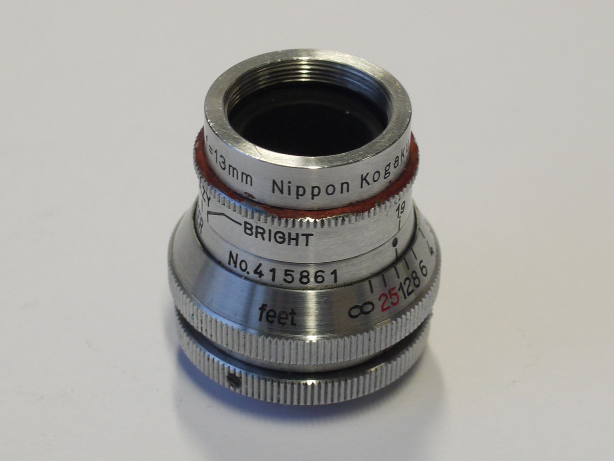mwclassiccameras-20231117-200 Nippon Kogaku 13mm f1.9 Cine-Nikkor-C chrome D moun t (Standard 8) lens. RARE