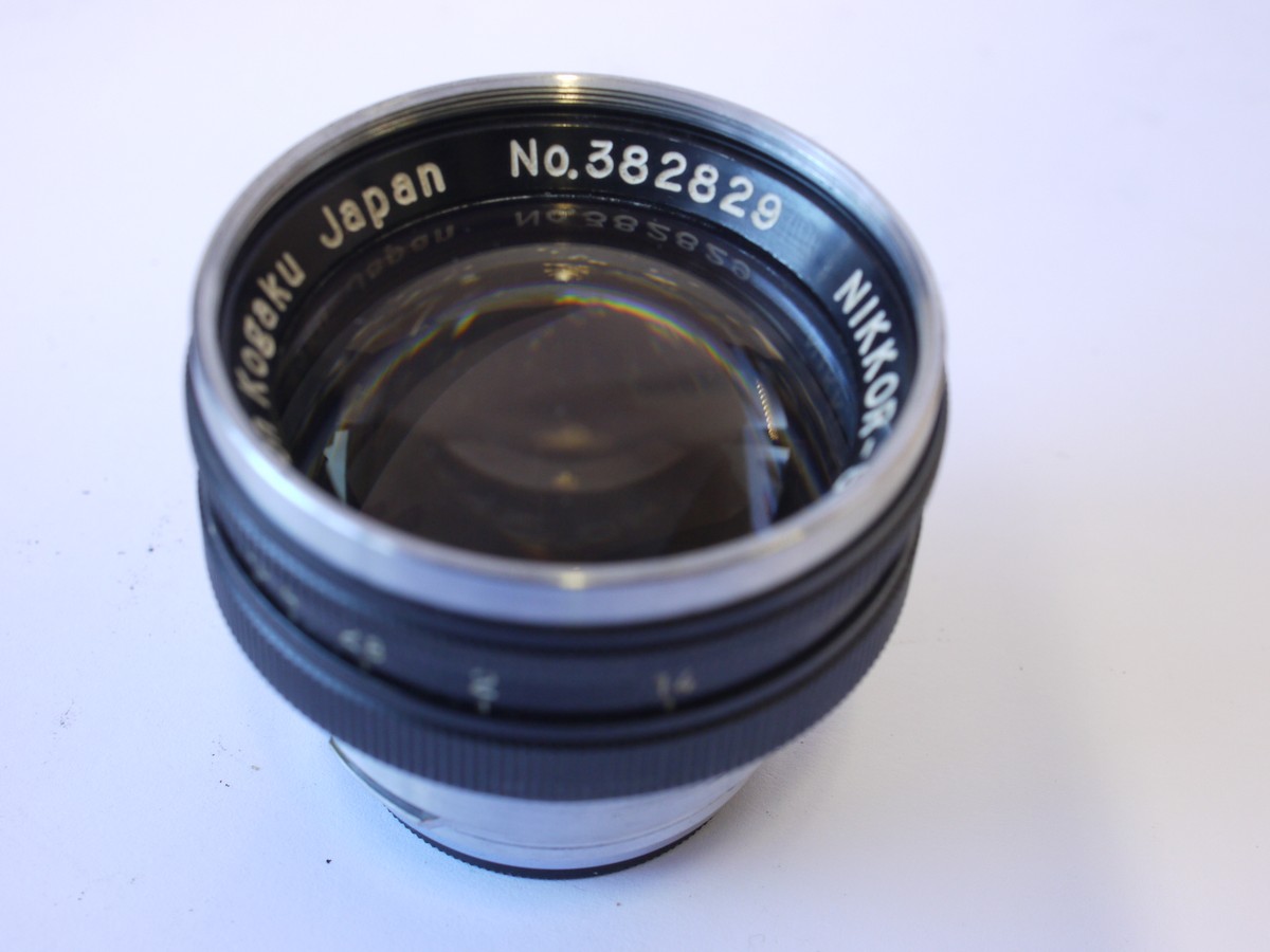 mwclassiccameras-20231124-135 Nikon Nippon Kogaku Japan 5cm f1.4 Nikkor-S.C black lens with chrome front edge, for the Nikon S/Contax mount rangefinder cameras