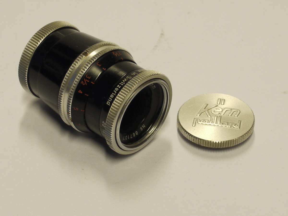 mwclassiccameras-20231124-288 Kern 36mm f2.8 Yvar D mount (8mm format) lens + Kern front cap