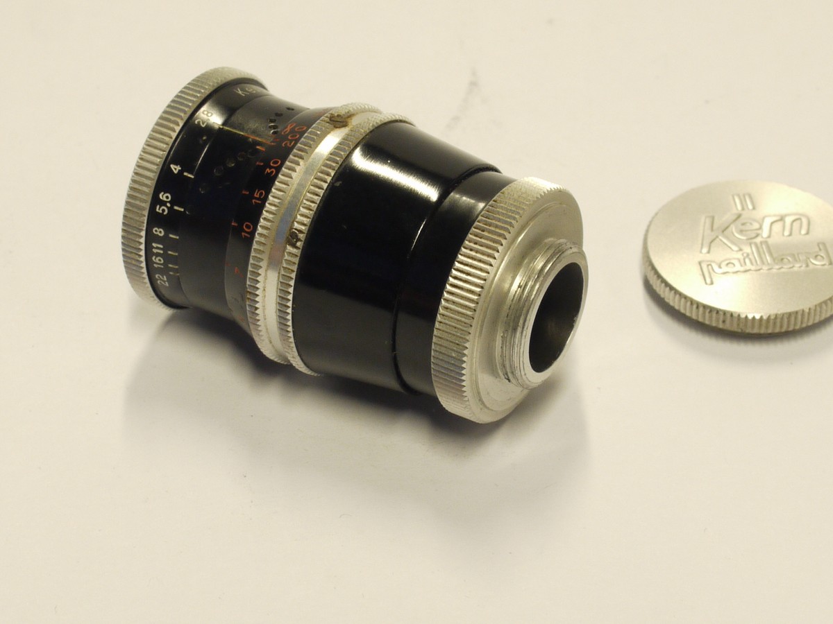 mwclassiccameras-20231124-289 Kern 36mm f2.8 Yvar D mount (8mm format) lens + Kern front cap
