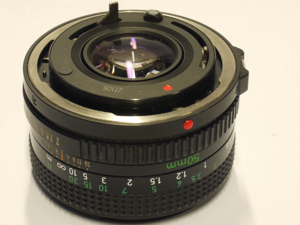 mwclassiccameras-20231124-294 Canon 50mm f2 manual Focus FD moun t lens + Canon caps