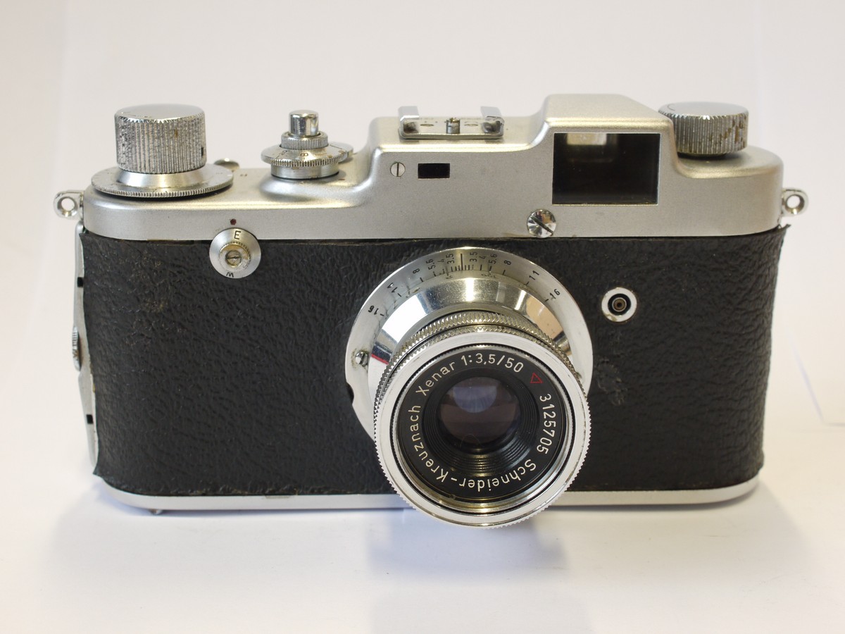 mwclassiccameras-20231124-43 Sonne C4 Leica Copy (Gatto Cav Antonio), Early Version (No.804C), "Germany Patent" + Schneider 50mm f3.5 Xenar coated collapsible L39 RF coupled lens. UNCOMMON. Total producton 600-700
