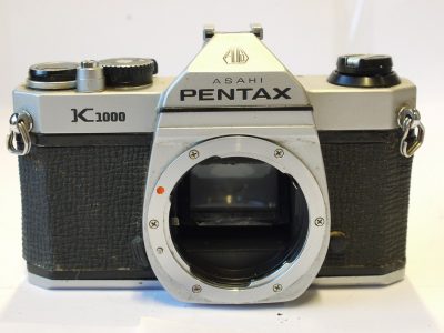 Pentax K1000 35mm SLR body, chrome