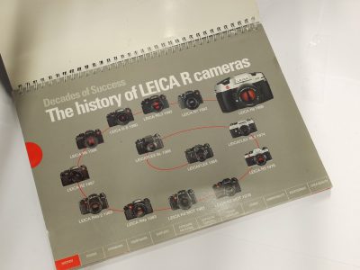 The Leica R8 table top advertising booklet