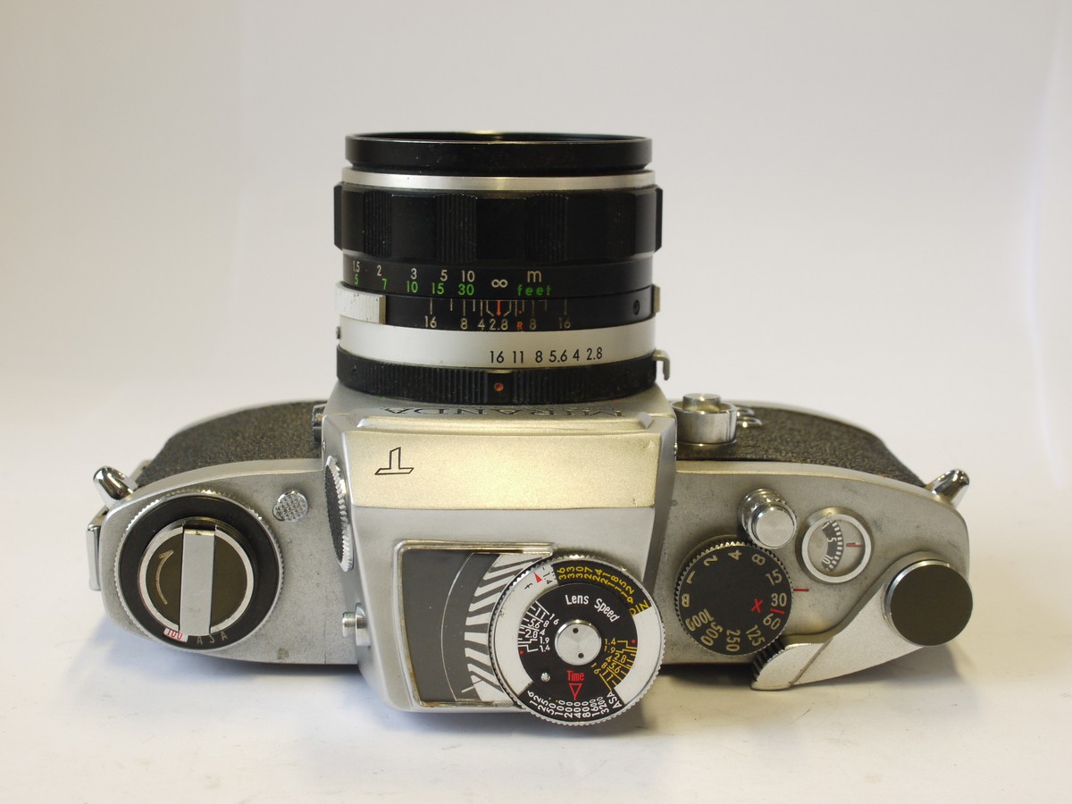mwclassiccameras-20240126-171 Miranda FT 35mm SLR, chrome, with CDS T prism finder c1963 + 50mm f2.8 Auto Miranda bayonet mount lens