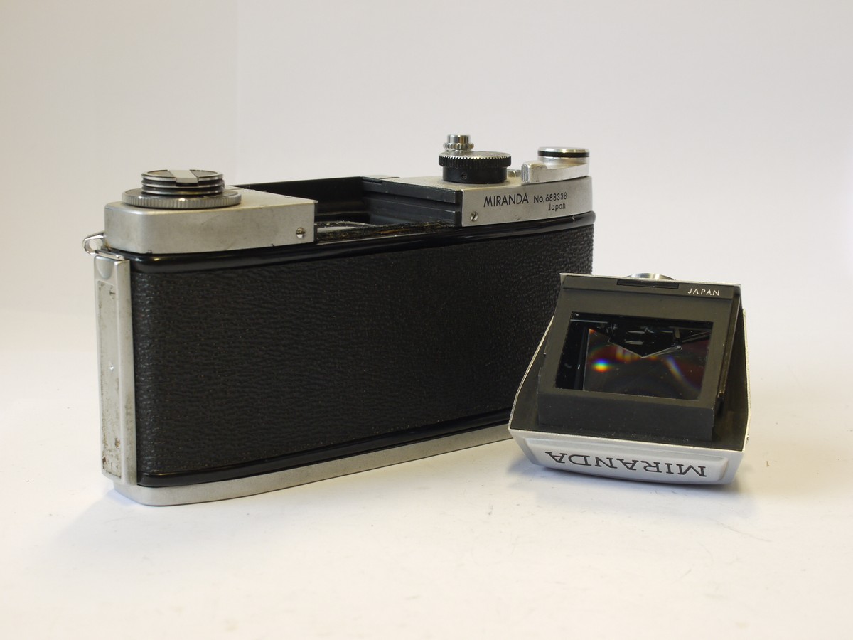 mwclassiccameras-20240126-174 Miranda FT 35mm SLR, chrome, with CDS T prism finder c1963 + 50mm f2.8 Auto Miranda bayonet mount lens