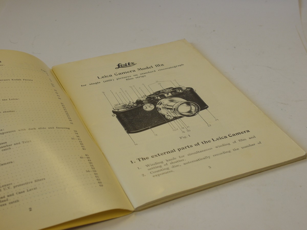 mwclassiccameras-202400202-155 Leitz Official Reprint "Leica Instructions for Models - Standard, IIIa & 250 and Accessories" 64 pages in English