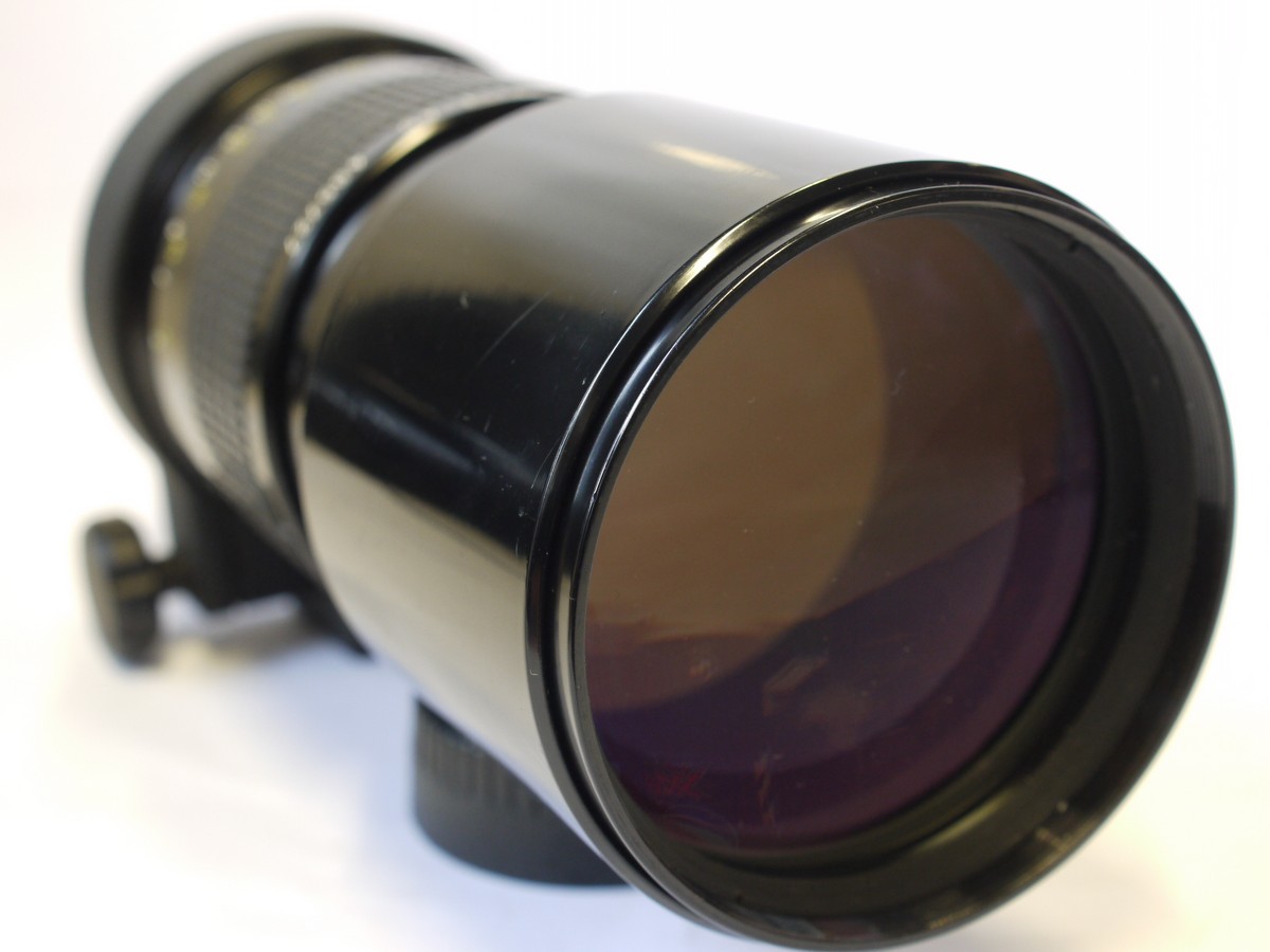 mwclassiccameras-20240216-134 Nikon 300mm f4.5 manual focus AI mount lens with tripod mount, built-in lens hood & Nikon caps