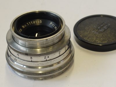 Meyer Gorlitz 85mm f3.5 Primotar chrome Medium Format lens in Meister/Reflex Korelle 58mm thread mount. UNCOMMON