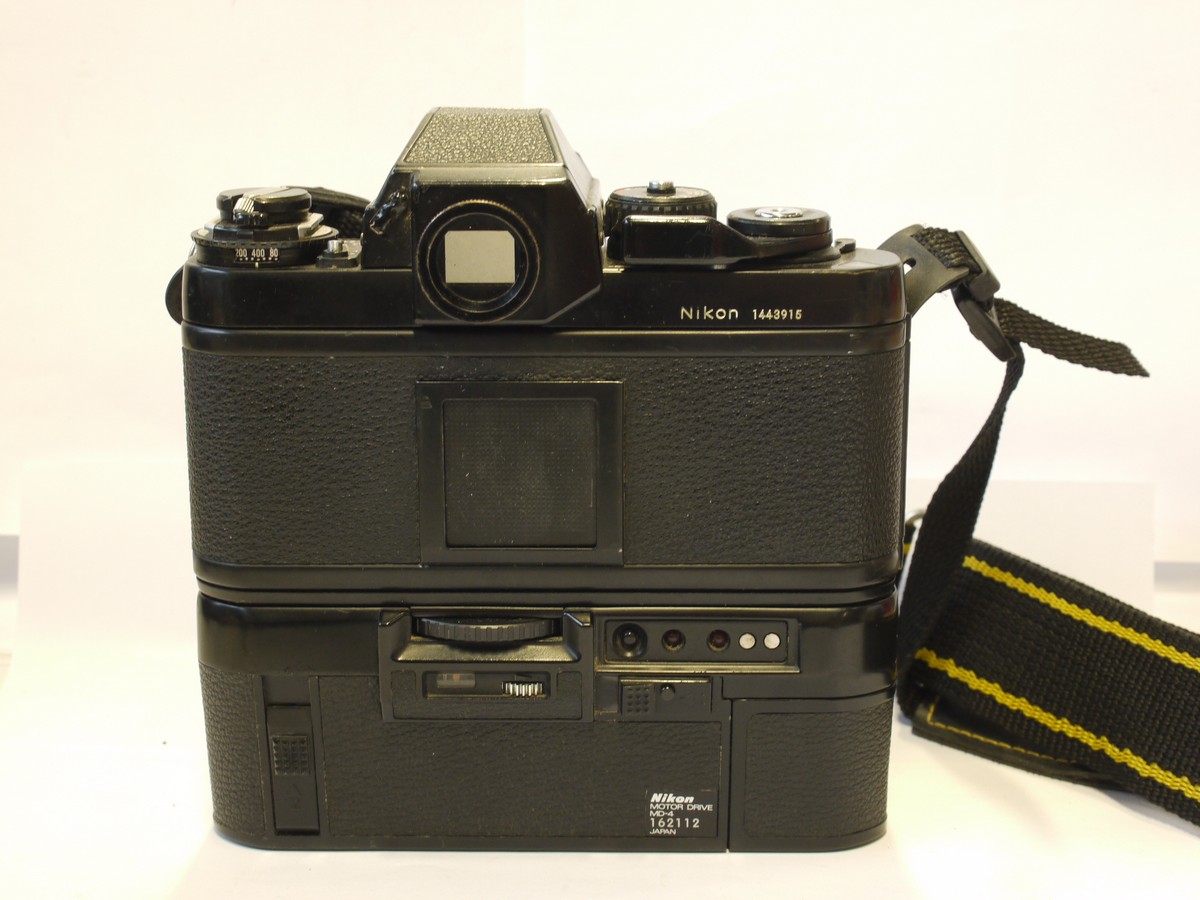mwclassiccameras-20240216-233 Nikon F3 35mm Professional SLR body, with MD-4 Motordrive, body cap & strap