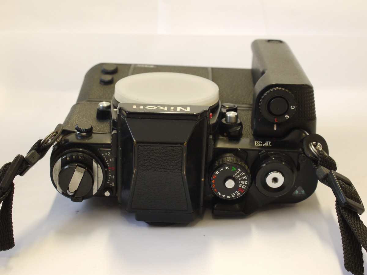 mwclassiccameras-20240216-234 Nikon F3 35mm Professional SLR body, with MD-4 Motordrive, body cap & strap