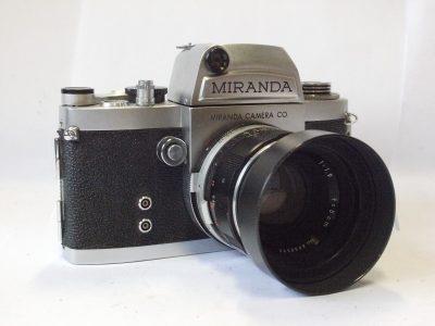 Miranda F, Early Version, with metering prism finder + 5cm f1.9 Auto Miranda lens with lens hood