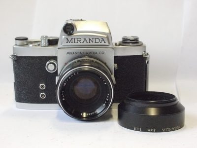 Miranda F, Early Version, with metering prism finder + 5cm f1.9 Auto Miranda lens with lens hood