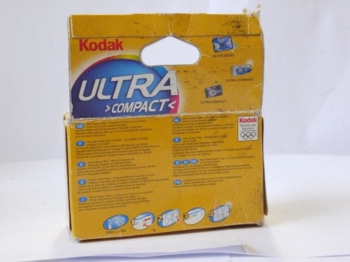 mwclassiccameras-20240229-122 Kodak Super Flash Single Use 35mm Camera, with Ektanar lens, with built-in flash. Preloaded with 27 Exposure Ultra Film iniside
