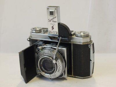 Kodak Stereo camera, 35mm, with brown covering & 35mm f3.5 Kodak Anstigmat lenses