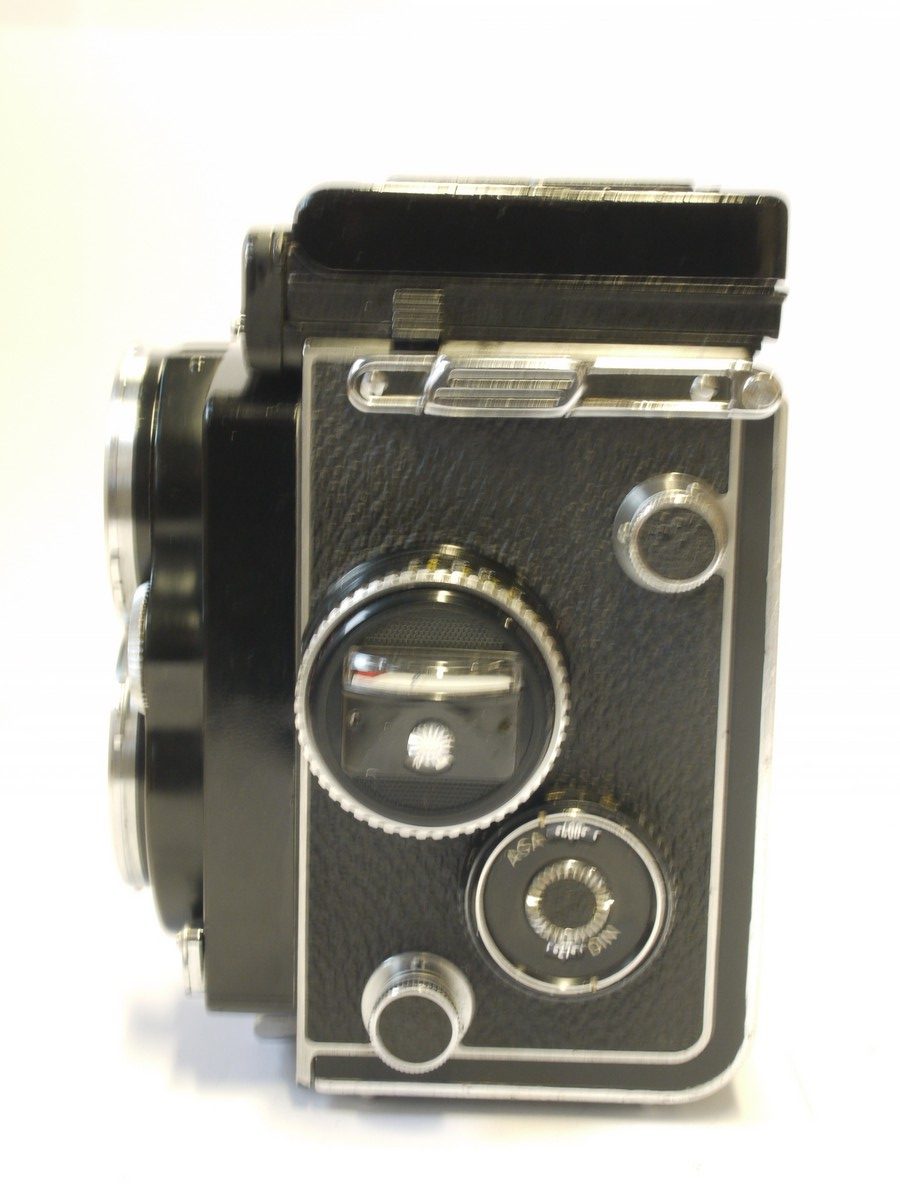 mwclassiccameras-20240315-229 Rolleiflex 2.8F Later Type with 12/24 frame counters (No.2471415), Metered, with 80mm f2.8 Planar + Rollei front cap, Rollei ER case & Rollei leather meter flap cover