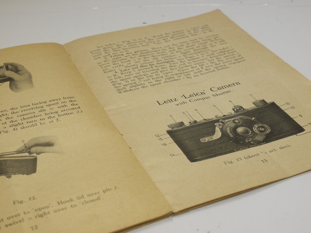 mwclassiccameras-20240315-287 "Directions for using the Leitz 'Leica' Camera, February 1927. 20 pages in English, featuring the Leica I model A & Leica Compur. RARE early instructions