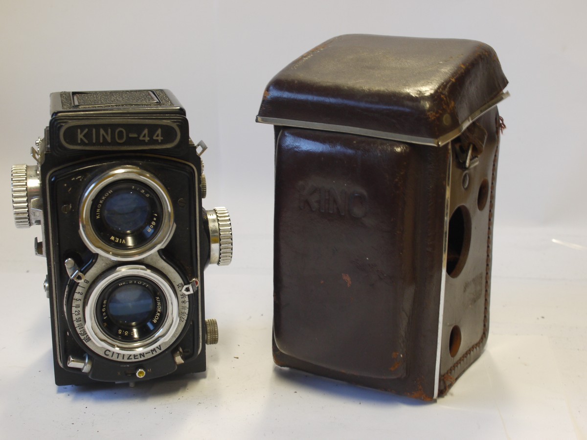 mwclassiccameras-20240329-416 Tougodo Kino-44 Delux TLR, black, with 6cm f3.5 Kinnokor lens in Citizen shutter + ER case