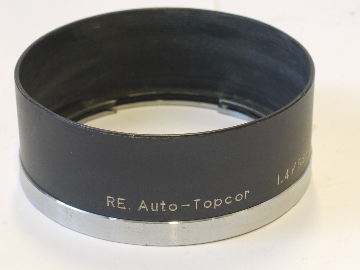 mwclassiccameras-20240419-431 Topcon Bayonet type metal lens hood for 5.8cm f1.4 RE Auto Topcor lens