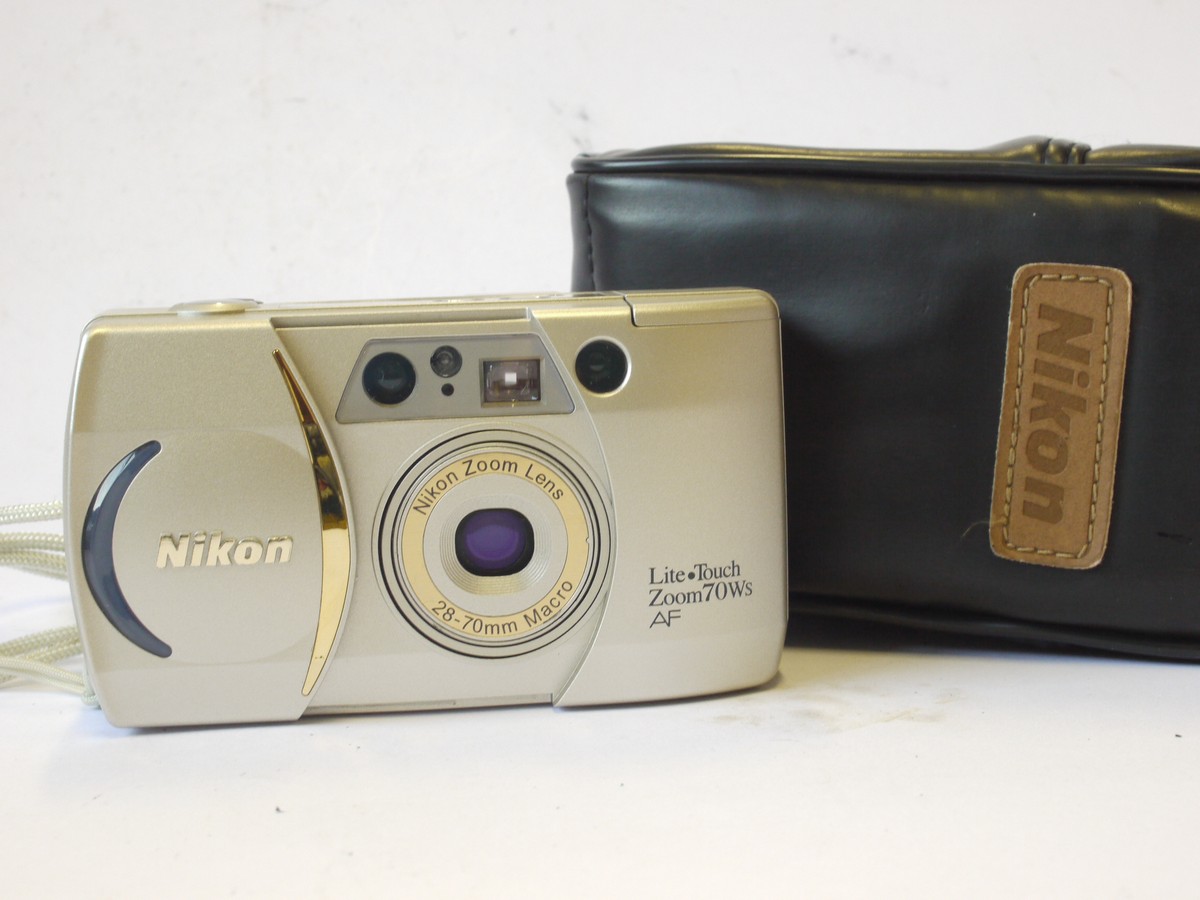 mwclassiccameras-20240510-42 Nikon Litetouch Zoom 70WS AF 35mm Compact Autofocus Point-&-Shoot camera, Silver Coloured, with 28-70mm Macro Zoom lens + strap & case