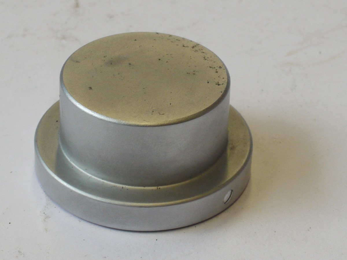 mwclassiccameras-20240517-186 (Leitz?) Heavy metal chrome Rear M lens cap with deep base for Leica M Wide Angle lens