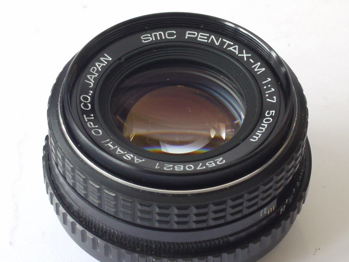 mwclassiccameras-20240517-74 Pentax 50mm f1.7 SMC Pentax-M manual focus PKM mount lens + Hoya Skylight filter
