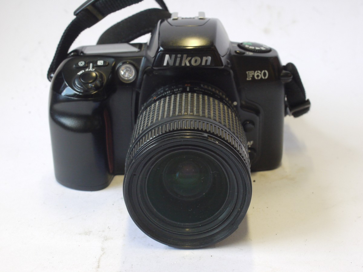 mwclassiccameras-20240524-195 Nikon F60 35mm AF SLR + Nikon 28-80mm f3.5-5.6 AF Nikkor D lens, with Nikon front cap, Nikon strap & D-Trek HC 40 Case
