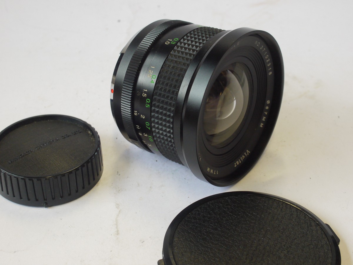 mwclassiccameras-20240524-91 Vivitar 17mm f3.5 MC Wide-Angle manual focus lens in Minolta MD mount + caps