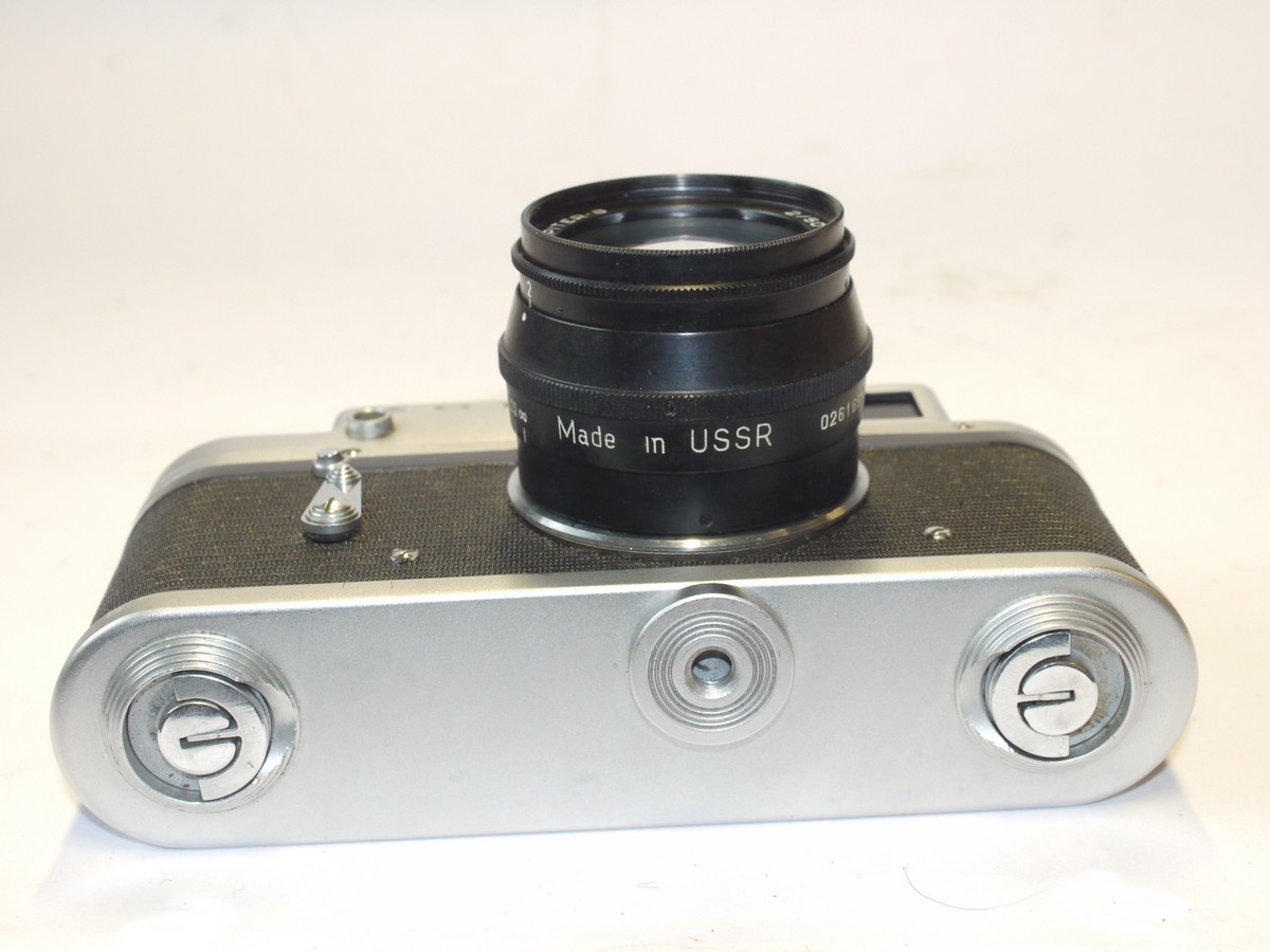 mwclassiccameras-20240531-12 Zorki 4 Leica Copy + 50mm f2 Jupiter-8 black rigid type lens, L39 Rangefinder coupled, front cap & ER case