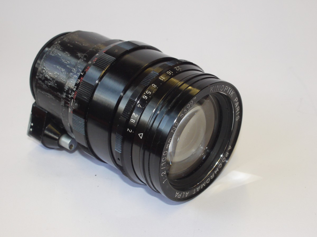 mwclassiccameras-20240607-58 Kinoptik Paris 100mm f2.8 Apochromat Alpa manual focus lens in Alpa bayont mount + Front filter/hood adapter, Alpa metal Clip-on lens hood & Alpa caps. RARE, HIGH QUALITY LENS