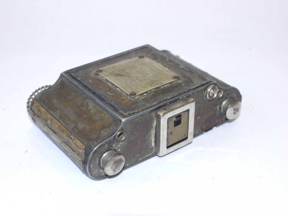 mwclassiccameras-20240614-65 Voigtlander Perkeo 3x4cm on 127 folding camera with 5.5cm f3.5 Heliar uncoated lens in Compur shutter. NEEDS REPAIR/RESTORATION