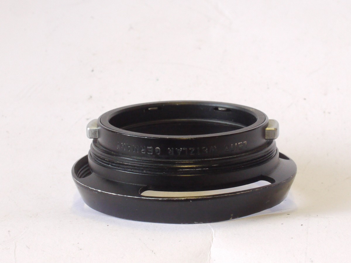 mwclassiccameras-20240712-125 Leitz Clip-on metal lens hood for 35mm f1.4 & f2 Wide Angle lenses, with vents (12504)