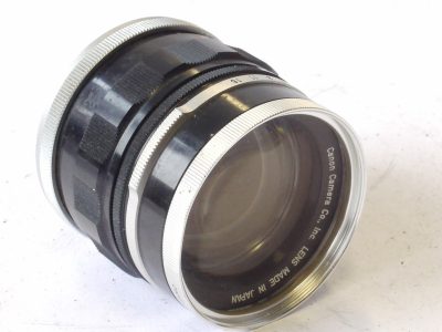 Canon FL 58mm f1.2 manual focus FL mount lens + Canon UV filter, chrome rim